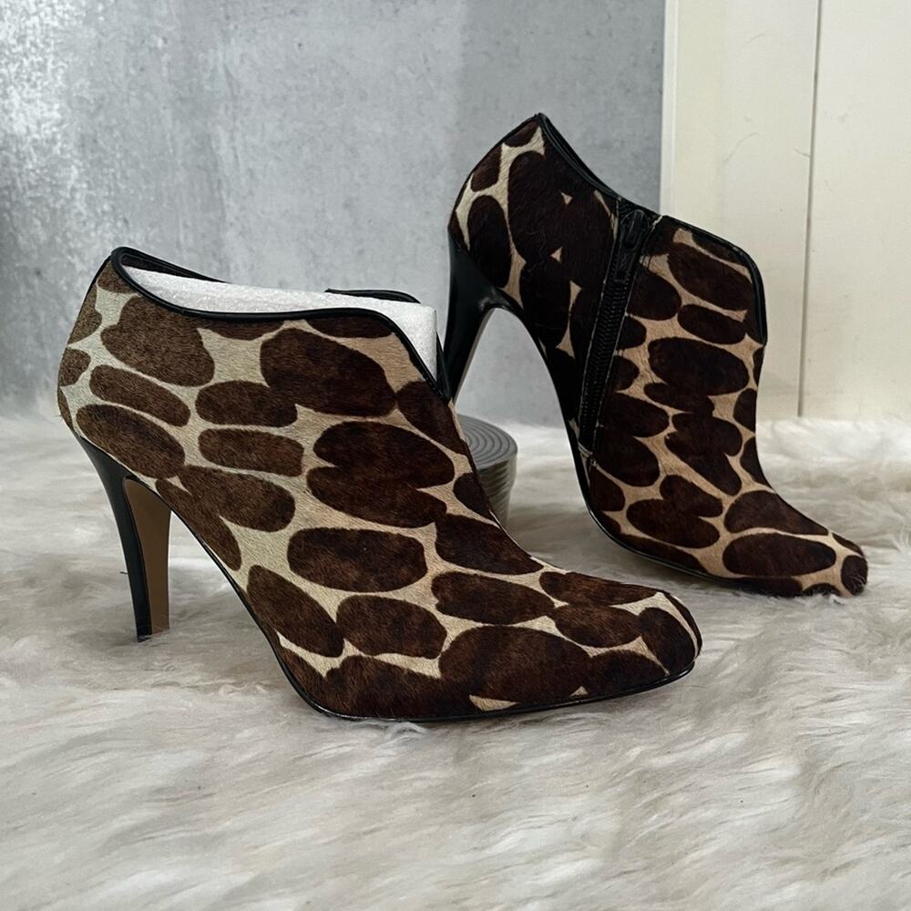 NEW Nine West Leather Hair Calf Classic Spotted Leopard High Heel Ankle Boot 5.5 - Picture 6 of 15